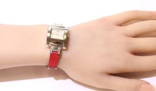 Tommy Hilfiger Red watch F80183 CRYSTAL H designer stainless steel 7' 7.5