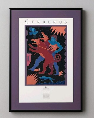 McRay Magleby Cerberus Greek Myth Hercules Framed Art Print Poster Vintage 1980s
