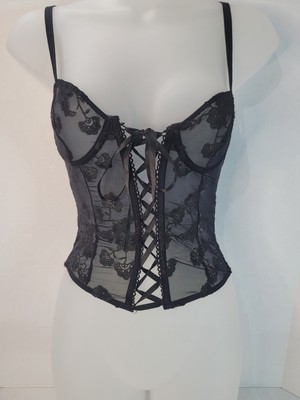 Pretty little things Black Mesh Lace up Corset