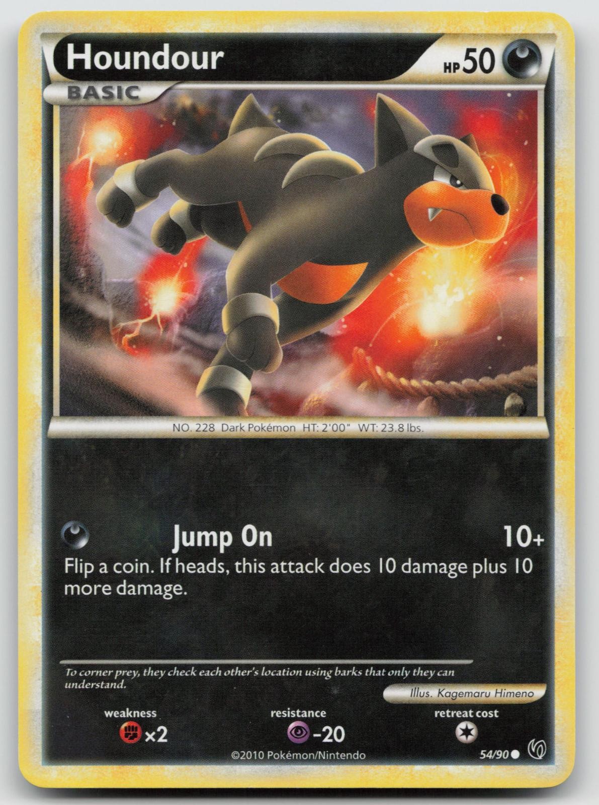 Houndour 54/90 *INDENTATIONS* HGSS Undaunted Pokemon MP F834