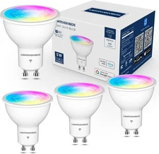 LightingInside Smart GU10 LED Bulb 5W RGB WiFi Alexa Google 4 Pack 420lm