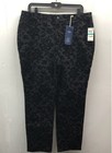 Charter Club Women's Lexington Straight Leg Pants Black Floral Flocked NWT Sz 16 — photo 1