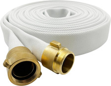 Fire Hose - 1 1/2 Inches X 100' Lay Flat Water Hose - Firehose White Industrial