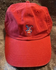 Dutch Bros Dad Hat Strapback Baseball Style Hat Adjustable US Flag Employee Red