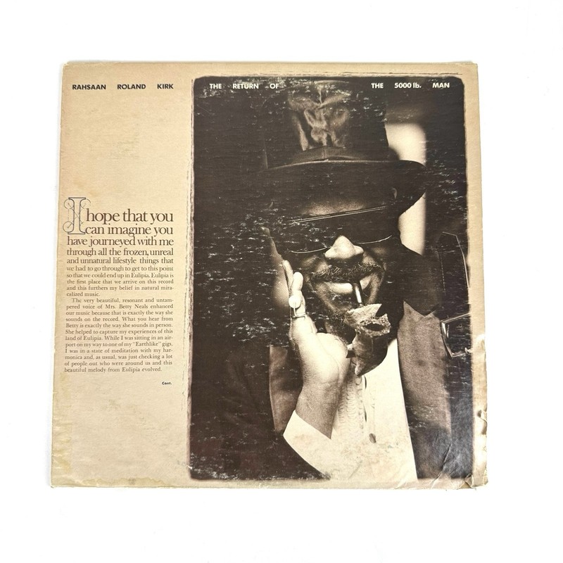 RAHSAAN ROLAND KIRK: LP The Return of the 5000 lb man 1976 jazz vinyl Record
