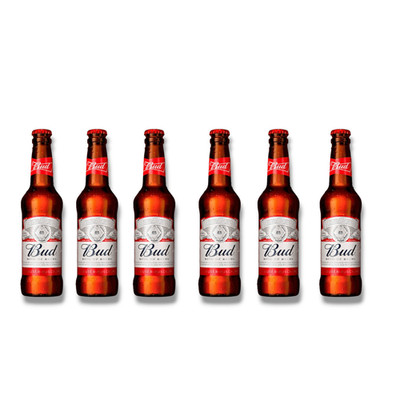 6 x Bud Beer USA in der 0,33 l Bier Flasche