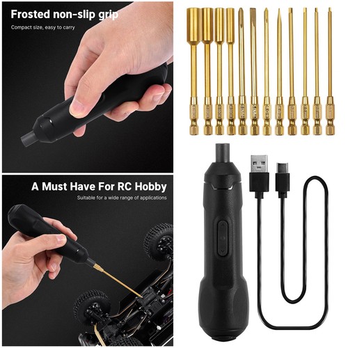 Electric Screwdriver Cordless 12-Bit System RC Car Tools Kit For 1/10 1/12 Cars - Picture 2 of 15