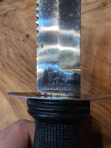 Vintage SCUBA Tauchermesser C.I. 565 Edelstahl Japan + Scheide - 70er Jahre - Bild 3 von 10