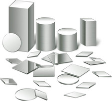 150 Pieces 1 Inch 3 Shapes Mirror Mosaic Tile Small round Diamond Square Mini Mo