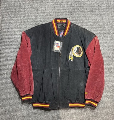 Vintage Washington Redskins Suede Leather Jacket Medium 90s Y2K NFL Commanders