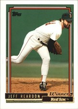 1992 Topps Gold Winners #182 Jeff Reardon - BB