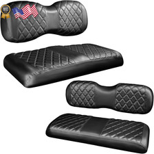 4PCS Golf Cart Diamond Seat Covers Kit,Front and Rear Seat Covers Fits FREE SHIP