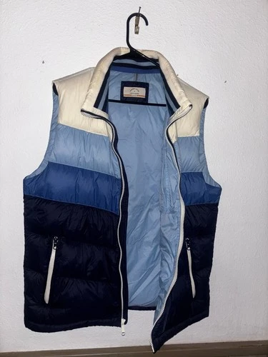 Marine Layer Men’s Archive Boreal Outdoor Puffer Vest Colorblock Blues size Med image 3