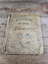  Harper's School Geography w/Maps & Illustrations Book For Wis, MI, ILL, OHIO