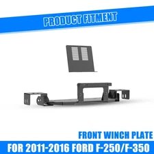 For 2011-2016 Ford F-250 F-350 Textured Steel Heavy Duty Steel Front Winch Plate