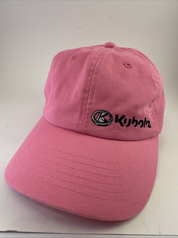 Kubota Hat Pink Adjustable Black Embroidered Logo Very Good Condition