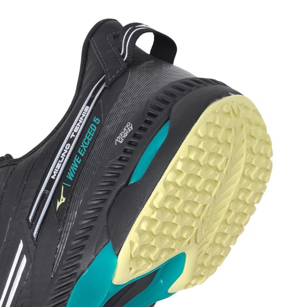 ミズノ　WAVE EXCEED 5SW OC MIZUNO Tennis Shoes WAVE EXCEED 5 SW OC Black White Yellow