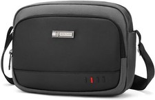 Sac Bandoulière Nylon Homme M Gris Sacoche Anti Rayure Cuir Microfibre Antichoc