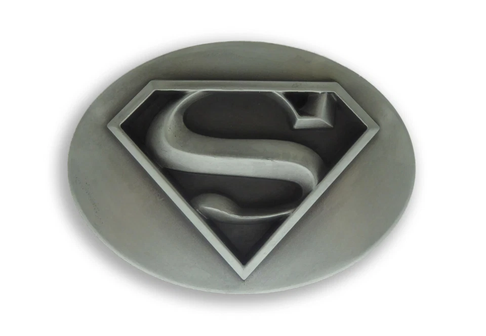 Hebilla de cinturón Superman vintage para hombre gris metal DC Comics original disfraces Halloween Foto 4 de 4