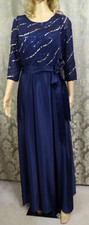 Alex Evenings sequin Bodice Satin Gown w/Pockets Mother of Bride/Groom Sze.8 NWT