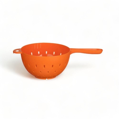 Orange Plastic Colander Kitchen Utensil for Washing and Draining