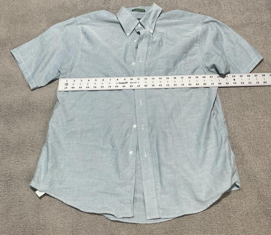 FILA Camicia elegante uomo Savile Row blu con bottoni manica corta taglia 16 5
