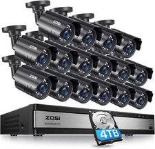 ZOSI 16CH H.265+ 1080P CCTV Home Outdoor Security Camera System IR Night 2/4TB