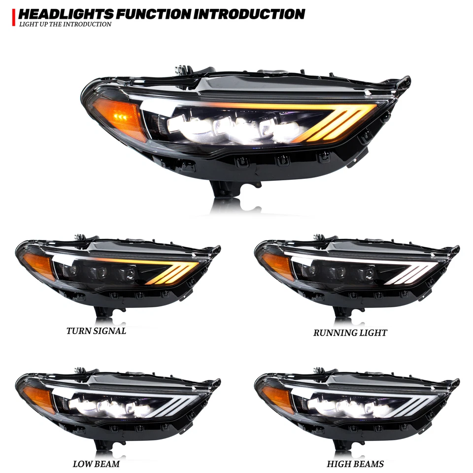 Светодиодные фары в сборе для Ford Fusion 2017-2020 Mondeo Sequential передние фары - Изображение 2 из 4
