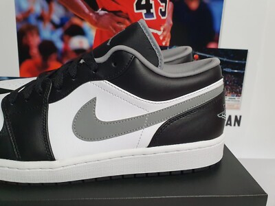 Nike Air Jordan 1 Low White Black Grey Men's UK 11 EUR 46 (553558