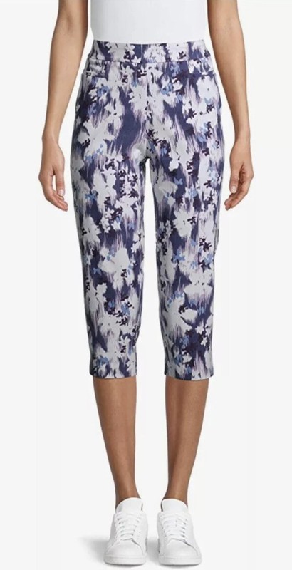 Time and Tru Women's Dark Iris  Millennium Capris Pants Size 16 NWT
