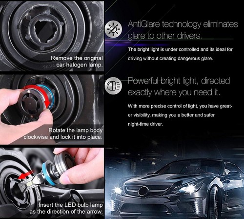LED Kit F15 140W 9008 H13 6000K White Two Bulbs Headlight Replacement Upgrade EO - Picture 16 of 19