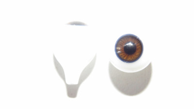 Yeux Pour Poupée Ancienne 14mm - Noisette (Hazel) - Soufflés à La Bouche - Neufs