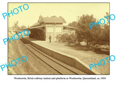 OLD 6 x 4 PHOTO WOOLOOWIN RAILWAY STATION QUEENSLAND c1910