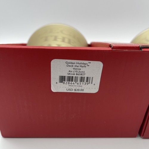 2 Lenox Golden Holidays Collector Votives ‘Deck the Halls’&’Naughty or Nice’ NWT - Picture 6 of 8