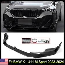 Carbon Fiber Look Fit For BMW X1 U11 M Sport 2023-2024 Front Bumper Splitter Lip