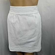 "BANANA REPUBLIC" WHITE TEXTURED CASUAL CAREER COTTON STRAIGHT SKIRT SIZE: 0