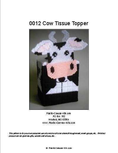Cow Tissue Topper-Plastic Canvas Pattern or Kit