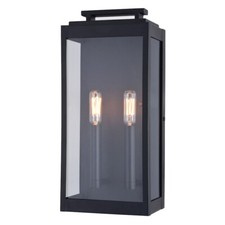 Vaxcel Hampton 7" 2 Light Outdoor Wall Light, Textured Black - T0706