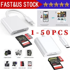 TF/SD Card Adapter Camera Reader for iPad iPhone6 7 8 Plus 13 14 15 Pro X Xs Lot