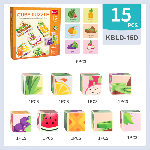 Fruits Theme Magnetic Cube Puzzle Magic Blocks Educational Toy for Kids 3+ STEAM - Picture 2 of 8