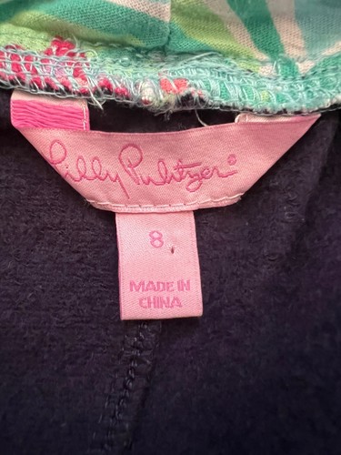 Lilly Pulitzer Girls Vinyasa Fold Over Waistband Pullon Stretch Yoga Pant Blue 8 - Picture 5 of 7