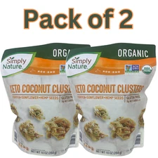 Coconut Clusters Organic Snack with Pumpkin Sunflower & Hemp Seeds 10oz-2pk