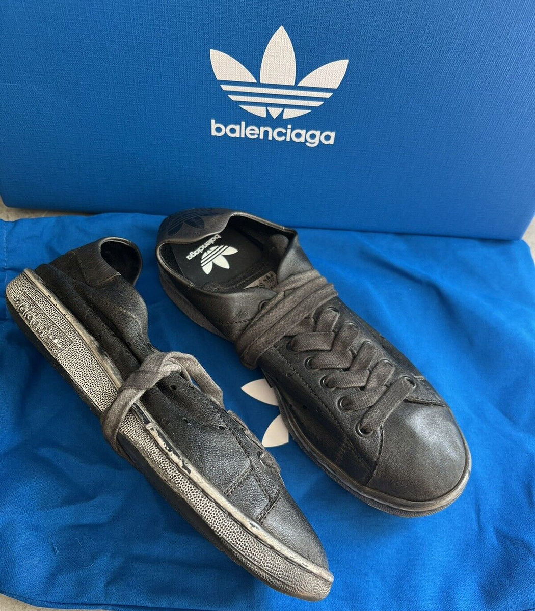 NIB Balenciaga x Adidas Stan Smith Sneakers Black Worn-Out 36 / 6