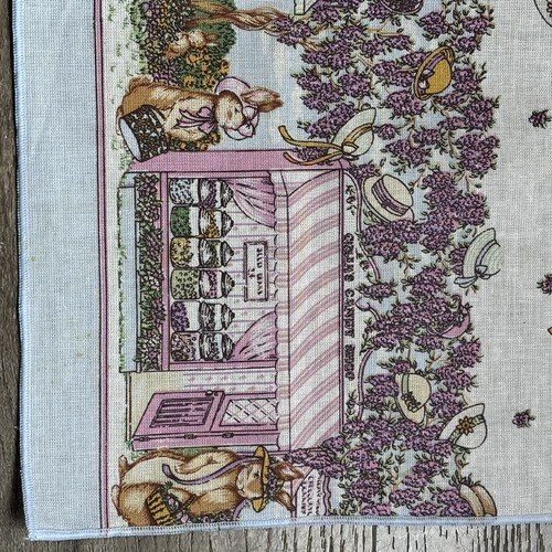 Set Of 6 Vintage Retro Easter Napkins Rabbits Bunnies Easter Scene - Picture 3 of 7