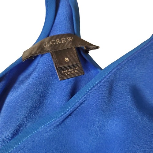 J. Crew Black & Blue Silk V-neck Racerback Camisole Top Blouse 2 Colors sz 6 - Picture 5 of 16