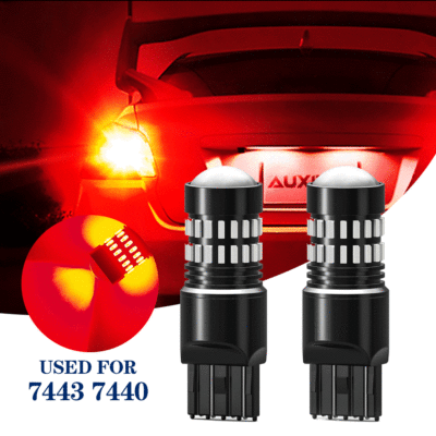 2X 7443 7440 Red LED Car Tail Brake Stop Signal Bulb High Power Lights 2400LM US 2X 7443 7440 Red LED Car Tail Brake Stop Signal Bulb High Power Lights 2400LM US