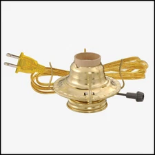 OIL LAMP ELECTRIC ADAPTER KIT FITS #2 THREADS OR NEW LAMPS w/ SCREW ON COLLAR