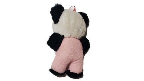 Stofftier Panda Bär Dan Brechner 80er Plüsch rosa Körper Kleintier Karneval Jahrmarkt - Bild 6 von 8