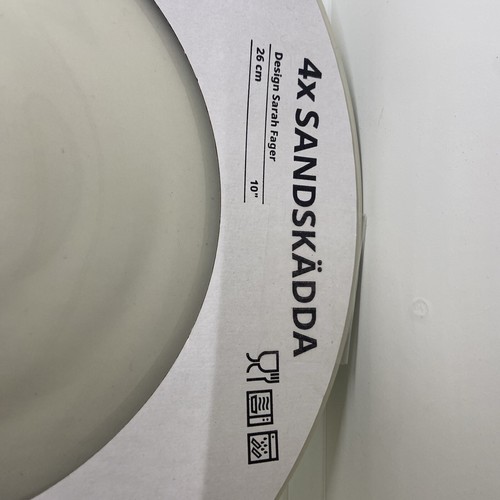 New IKEA SANDSKADDA Light Grey Beige Plate 4 Pack (10 ") 805.594.33 - Picture 7 of 12