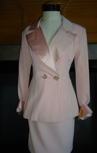 Susan By Night Vintage Small Formal Skirt Suit Pink 2 PC Embellished Wedding NOS - Picture 10 of 24